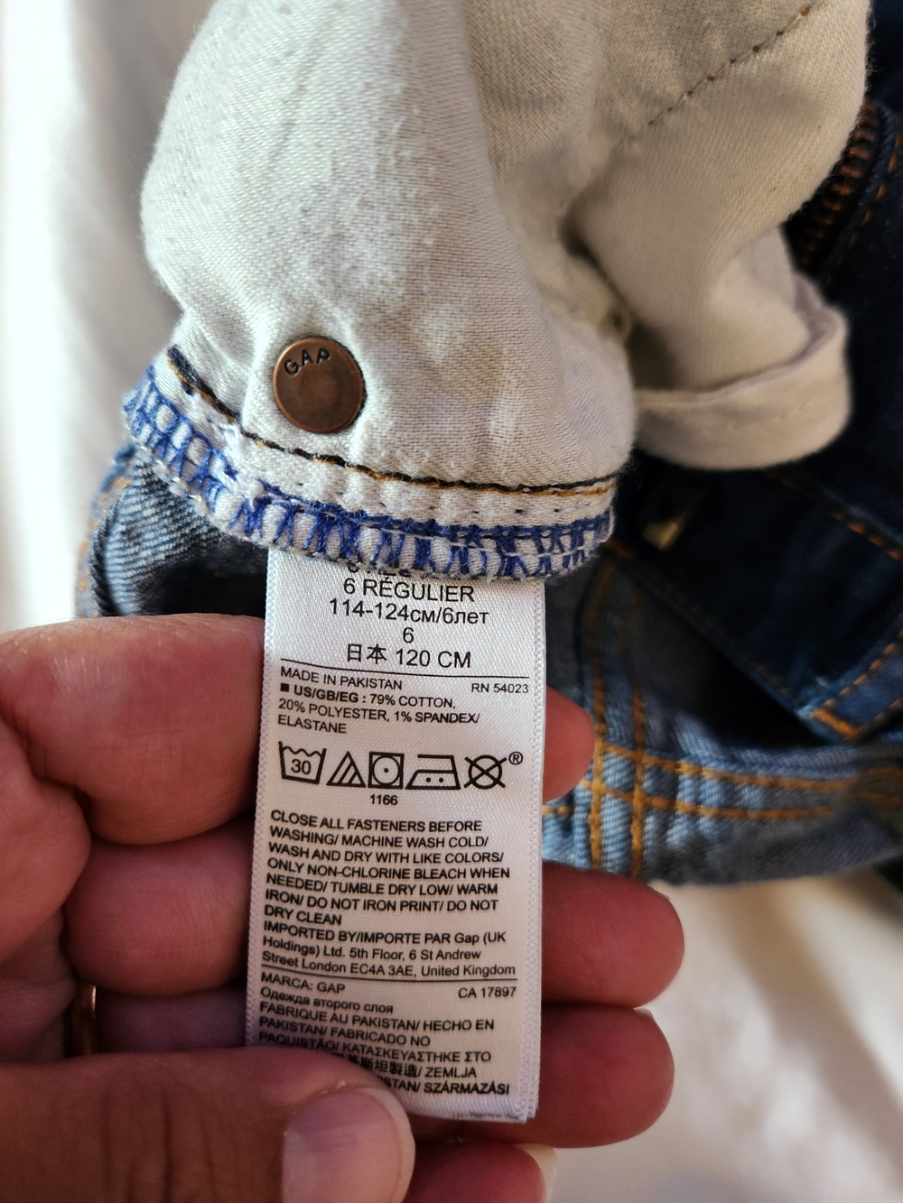 Gapkids Classic Dark Blue Boys Straight Jeans - Size 6reg - Picture 12 of 15
